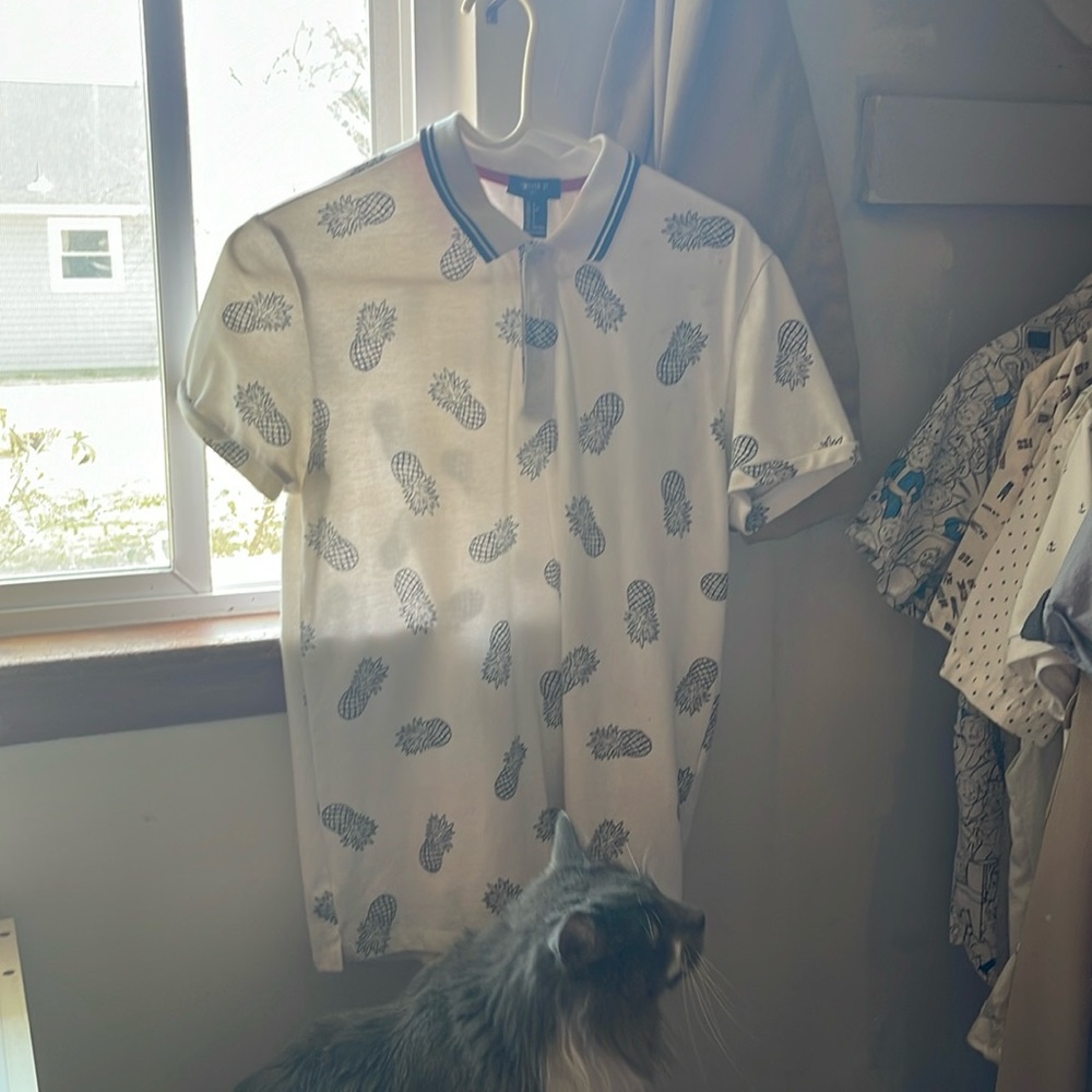 Mens small forever 21 pineapple polo style shirt
